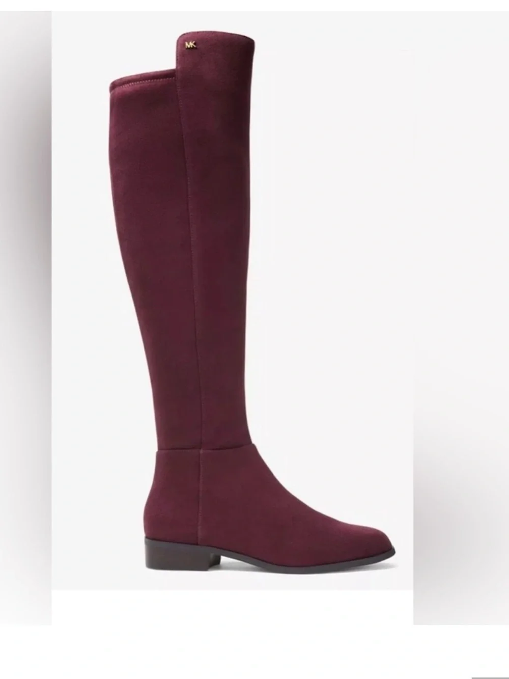 Michael Kors Bromley Flat Damson Suede Stretch Boots Burgundy Purple 7